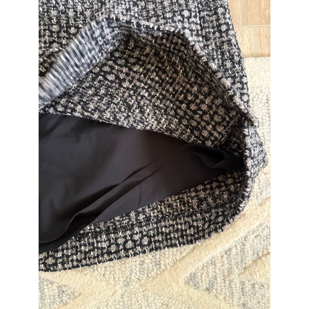 Banana Republic Tweed Mini Skirt Size 12 Black White Boucle Lined Career - Picture 4 of 8